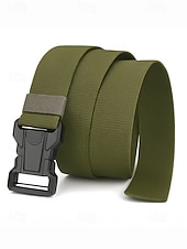abordables Ceintures pour hommes-Ceinture tactique en nylon élastique pour homme avec boucle à dégagement rapide, ceinture en sangle réglable de style militaire pour la randonnée en plein air, le travail et le port quotidien
