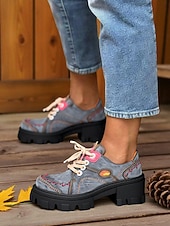 tanie Buty do kostki-Damskie, zielone, skórzane, sznurowane, grube, codzienne buty z prawdziwej skóry – skórzane buty w stylu retro typu oxford, idealne na jesienną modę i spacery na świeżym powietrzu