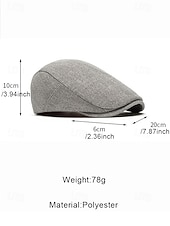 abordables Chapeaux pour hommes-Casquette plate en lin et coton respirant pour homme, chapeau gavroche vintage classique pour tenue décontractée, conduite et activités de plein air