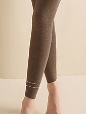 Χαμηλού Κόστους Γυναικεία Ρούχα Ύπνου-Γυναικεία Ισοθερμικά εσώρουχα Σετ Πυτζάμες Καθημερινό Ανατομικό Μονόχρωμες Ελαστική μέση Παντελόνι Σπίτι Καθημερινά Μακρυμάνικο Στρογγυλή Ψηλή Λαιμόκοψη