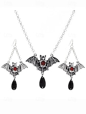 billiga Halloween-tillbehör-Smyckeset med halloween-motiv och hängande örhängen för kvinnor, gotiska vampyrkostymtillbehör för fester och nattliv