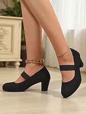abordables Block Heels-Escarpins Mary Jane à talon carré et imprimé léopard pour femme – style rétro années 70, avec bride élastique, pour un look streetwear quotidien et décontracté au bureau.