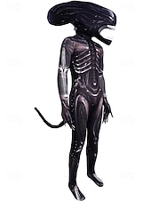 olcso Férfi jelmezek-Alien Xenomorf Maszk Jelmez Body Borzalom Ijesztő jelmez Filmsztár jelmez for Férfi Felnőttek Mindszentek napja Farsang Teljesítmény Parti