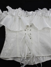 Χαμηλού Κόστους Κορσέδες-Γυναικεία Κορσέδες Shapewear Μέσης Cincher Διαμορφωτικός Ρουχισμός Σέξι κορσέ Σέξι Γλυκός Μονόχρωμες Σουρωτά Εξώπλατο Διακοπές Δρόμος Ημερομηνία Αμάνικο Κορσές Μαύρο Λευκό Μπεζ Άνοιξη Φθινόπωρο