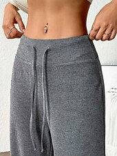 Жен. Штаны Широкие Чино Мода Классический На каждый день Полная длина Завышенная Полотняное плетение Карман Эластичный пояс удобный Мягкий Удобный Эластичная на открытом воздухе Йога Для улицы Недорогие широкие ноги и высокая талия-Жен. Штаны Широкие Чино Мода Классический На каждый день Полная длина Завышенная Полотняное плетение Карман Эластичный пояс удобный Мягкий Удобный Эластичная на открытом воздухе Йога Для улицы