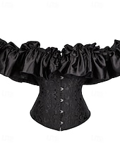 Χαμηλού Κόστους Κορσέδες-Γυναικεία Κορσέδες Shapewear Μέσης Cincher Διαμορφωτικός Ρουχισμός Σέξι κορσέ Σέξι Γλυκός Μονόχρωμες Σουρωτά Εξώπλατο Διακοπές Δρόμος Ημερομηνία Αμάνικο Κορσές Μαύρο Λευκό Μπεζ Άνοιξη Φθινόπωρο