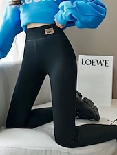 abordables Leggings en polaire-Femmes Pantalon en polaire Leggings Mode Basique Occasionnel Longueur complète Taille haute Uni Avec Poches Ceinture Élastique Confortable Doux Élastique Extérieur Rue Noir Gris foncé Gris Automne