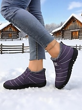 economico Stivali di neve e inverno-stivali da neve impermeabili arancioni da donna con calda fodera in peluche, scarpe invernali leggere e slip-on per il freddo all'aperto e in stile Halloween