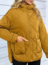 baratos Casacos de penas-Mulheres Casaco de inverno Casaco com capuz Manter Quente Confortável Zíper Bolsos Hem irregular Casual Tecido Férias Casual Roupa Diária Final de semana Longo Com Capuz Normal Manga Longa agasalhos