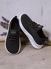 levne Dámské tenisky-Dámské široké žluté tenisky z flyknit pleteniny, lehká ležérní obuv na chůzi pro sport a streetwear