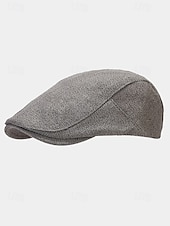 abordables Chapeaux pour hommes-Casquette plate en lin et coton respirant pour homme, chapeau gavroche vintage classique pour tenue décontractée, conduite et activités de plein air