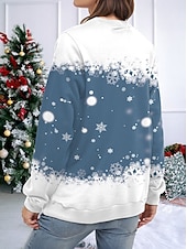 tanie Świąteczna bluza-Damskie Bluza z kapturem Z kapturem Graficzny Zwierzę Moda Codzienny Długi rękaw Półgolf Zwykłe topy Ulica Na co dzień Nadruk Czerwony Niebieski Fioletowy Zielony Wiosna Jesień Zima