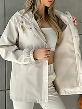 baratos Parka Casual-Mulheres Casaco de inverno Casaco com capuz Manter Quente Confortável Zíper Bolsos Casual Tecido Férias Roupa Diária Para Noite Final de semana Padrão Com Capuz Normal Manga Longa agasalhos Azul