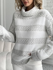 Naisten Neulos Pusero Vapaa-aika Pehmeä Raidoitettu Joustin Poolokaulus Kudottu Pitkähihainen Tavalliset topit Neuloa Päivittäin Pyhäpäivä Viikonloppu Vaalean vihreä Punastuvan vaaleanpunainen Syksy halpa Kiinteät värit-Naisten Neulos Pusero Vapaa-aika Pehmeä Raidoitettu Joustin Poolokaulus Kudottu Pitkähihainen Tavalliset topit Neuloa Päivittäin Pyhäpäivä Viikonloppu Vaalean vihreä Punastuvan vaaleanpunainen Syksy