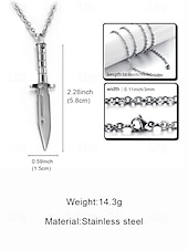 Недорогие Модные аксессуары-Мужское ожерелье с кулоном в виде кинжала из титановой стали – готическая панк-цепочка с ножом для вечеринки на Хэллоуин, косплея и повседневной носки