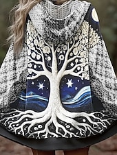 cheap Boho Tops-Women's Zip Up Hoodies Floral Graphic Geometric Punk Active Vintage Long Sleeve Hooded Regular Tops Casual Home Dailywear Blue Fall Winter