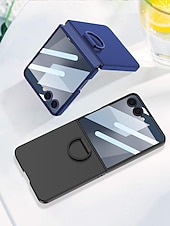 cheap Samsung Cases-Phone Case For Samsung Galaxy Z Flip 7 Back Cover Full Body Protective Ring Buckle Shockproof Retro PC
