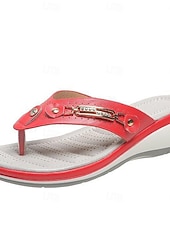 economico Infradito scivolosi-sandali infradito con zeppa bianca da donna con accenti di strass – comode scarpe estive casual