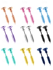 お買い得  ファッションアクセサリー-女性用ハロウィンステンレススチール製スクリューイヤリング - コスチュームパーティーやコスプレに最適なパンクゴシックスタッドジュエリー