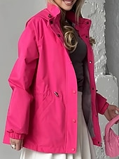 baratos Parka Casual-Mulheres Casaco de inverno Casaco com capuz Manter Quente Confortável Zíper Bolsos Casual Tecido Férias Roupa Diária Para Noite Final de semana Padrão Com Capuz Normal Manga Longa agasalhos Azul
