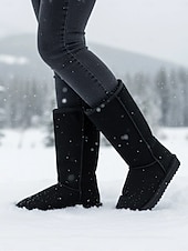 preiswerte Schnee- und Winterstiefel-Damen-Winterstiefel mit halbhoher Schafthöhe und weichem Fleecefutter – warme und gemütliche Schneestiefel für den lässigen Winterlook