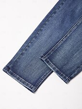 preiswerte Hose-Damen Weiblich Jeans Volle Länge Knöchellang Baumwolle Denim Dehnbar Elegant Lässig Dunkelblau Sommer Herbst Ganzjahresmode S M L