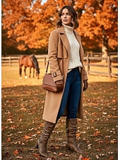 Недорогие Сапоги-слаучи-Женские коричневые сапоги из искусственной кожи с застежкой-молнией сбоку и ремешком с пряжкой, винтажные повседневные сапоги на блочном каблуке для осени, зимы, улицы и повседневной носки