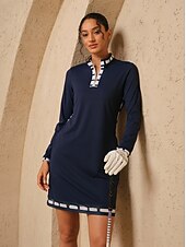 Naisten golf mekko Laivaston sininen Pitkähihainen Hameet Naisten Golfasut Vaatteet Asut Vaatteet halpa Golf Mekot-Naisten golf mekko Laivaston sininen Pitkähihainen Hameet Naisten Golfasut Vaatteet Asut Vaatteet