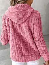 economico Felpe Pelosi-Per donna Giacca in Pile Cappotto Giacca con Cappuccio Caldo Confortevole Cerniera Tasca Moda Moderno Casual Semplice Uscire Weekend Cerniera Regolare Con Cappuccio Vestibilità regolare Manica Lunga