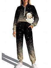 tanie dresy-Święta Damskie Bluza dresowa Dres Bluza Ściągana na sznurek Zamek Rozpinana bluza i spodnie dresowe Zestaw odzieży sportowej Wiosna Złota Codzienny Trening Na zewnątrz Miękka Workowaty Długi rękaw