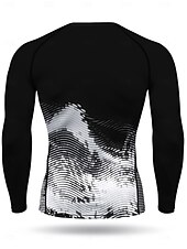 Недорогие Футболки и майки для бега-Муж. Футболка для бега Спортивная рубашка Фитнес-рубашка Рубашка тренировки Беговой верх Длинный рукав Футболка Футболка Абстракция UPF 50 Устойчивость к УФ Мягкий Впитывает пот и влагу