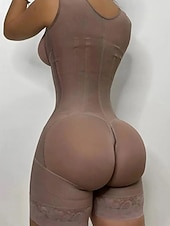 cheap Corsets-Women's Corset Shapewear Waist Cincher Shapewear Onesie Sexy Corset Fashion Sexy Pure Color Zipper Vacation Street Date Sleeveless U Neck Black Pink Purple Beige Spring Fall Tailored Fit