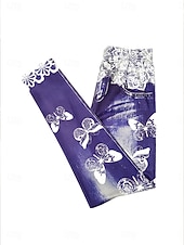  Pentru femei Jambiere Vacanță Epocă Modă Lungime totală Talie Înaltă Floral Grafic Fluture Imprimare Termic cald Απαλό Respirabil Înaltă Elasticitate Casual Zilnic Vacanță Violet Primăvară Toamn