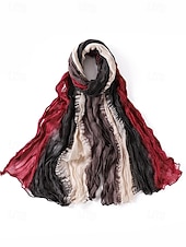 economico Accessori di Natale-sciarpa plissettata multicolore da uomo: morbida ed elegante, perfetta per la moda invernale e come regalo di Natale