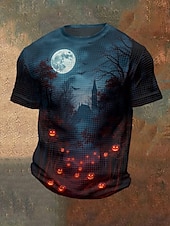 levne Halloween trička-Pánské halloweenská košile Čarodějnice Netopýr Výstřih ke krku Oblečení 3D tisk Venkovní Dovolená Tématický večírek Halloweenská párty Krátký rukáv Tisk Vinobraní předvečer Všech svatých