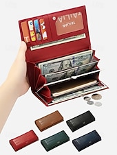 Χαμηλού Κόστους Πορτοφόλια-Γυναικείο μακρύ πορτοφόλι από συνθετικό δέρμα με σχέδιο κροκόδειλου και πολλαπλές υποδοχές καρτών, κομψό τσαντάκι-τσαντάκι για καθημερινή χρήση και επίσημες περιστάσεις