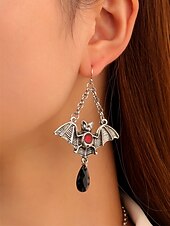billiga Halloween-tillbehör-Smyckeset med halloween-motiv och hängande örhängen för kvinnor, gotiska vampyrkostymtillbehör för fester och nattliv