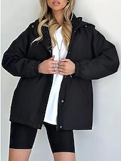 baratos Parka Casual-Mulheres Casaco de inverno Casaco com capuz Manter Quente Confortável Zíper Bolsos Casual Tecido Férias Roupa Diária Para Noite Final de semana Padrão Com Capuz Normal Manga Longa agasalhos Azul