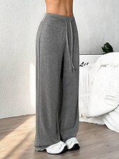 Жен. Штаны Широкие Чино Мода Классический На каждый день Полная длина Завышенная Полотняное плетение Карман Эластичный пояс удобный Мягкий Удобный Эластичная на открытом воздухе Йога Для улицы Недорогие широкие ноги и высокая талия-Жен. Штаны Широкие Чино Мода Классический На каждый день Полная длина Завышенная Полотняное плетение Карман Эластичный пояс удобный Мягкий Удобный Эластичная на открытом воздухе Йога Для улицы