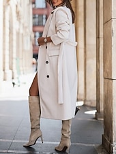 Női Hétköznapi dzseki Melegen tartani Kényelmes Zseb Gombok Divat Szabadtéri Sima Alkalmi Hétvége Egysoros Szokványos Hajtóka Normál Hosszú ujj Felsőruházat Fekete Fehér Arcpír rózsaszín Ősz Tél olcso Trench Coats-Női Hétköznapi dzseki Melegen tartani Kényelmes Zseb Gombok Divat Szabadtéri Sima Alkalmi Hétvége Egysoros Szokványos Hajtóka Normál Hosszú ujj Felsőruházat Fekete Fehér Arcpír rózsaszín Ősz Tél