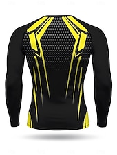 Недорогие Футболки и майки для бега-Муж. Футболка для бега Спортивная рубашка Фитнес-рубашка Рубашка тренировки Беговой верх Длинный рукав Футболка Футболка Геометрический принт UPF 50 Устойчивость к УФ Мягкий Впитывает пот и влагу