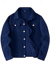 economico Giubbotti e cappotti da uomo-Per uomo Giacca in Velluto a Coste Giacca Cargo Giacca Casual Vacanza Quotidiano Caldo Tasca Autunno &amp; Inverno Semplice Moda Classico Bavero Regolare Nero Blu Verde militare Caffè Giacca