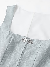 billige Dirndl-kjoler-Oktoberfest Kjoler Dirndl Trachtenkleader Midi-lengde Hushjelp bayerske Tysk Enger Dame Karneval Ølfestivalen Tradisjonell stil klut Uten bluse