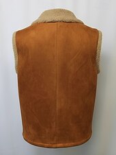 preiswerte Herren Angelweste-Herren Weste aus Wildlederimitat Fleeceweste Outdoor Lässig Täglich Mode Retro Herbst Winter Tasche Polyester Thermowarm Bequem Farbblock Reisverschluss Revers Normale Passform Braun Weste