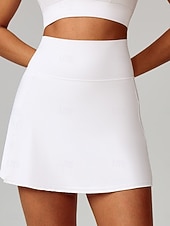 Dame الالتفاف A-linje Mote Fritid Mini Høy Midje Skjørt عادي 2 i 1 Elastisk Sport & Utendørs Daglig Svart Hvit Rosa Blå Sommer Polyester billige Aktive skjørt-Dame الالتفاف A-linje Mote Fritid Mini Høy Midje Skjørt عادي 2 i 1 Elastisk Sport & Utendørs Daglig Svart Hvit Rosa Blå Sommer Polyester