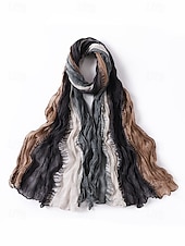 economico Accessori di Natale-sciarpa plissettata multicolore da uomo: morbida ed elegante, perfetta per la moda invernale e come regalo di Natale