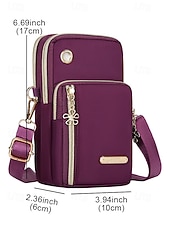 abordables Sacs à bandoulière-Sac à bandoulière imperméable pour femme avec design multi-poches, sac à main de voyage en nylon léger pour l'extérieur, le sport et l'utilisation quotidienne