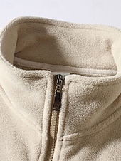 economico Giubbotti Casual-Per uomo Giacca Invernale Giacca in Pile Giacca Casual Vacanza Quotidiano Calore Termico Tasca Pile Autunno Inverno Semplice Moda Streetwear Collo alla coreana Regolare Nero Cachi Verde militare