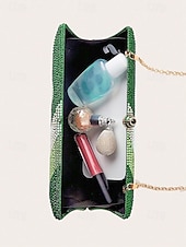 economico Clutch e borsette da sera-pochette da sera in cristallo da donna con tracolla a catena, borsa di lusso con strass in opzioni multicolore, elegante borsa per matrimoni, cocktail party ed eventi formali