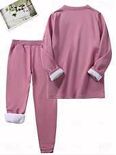  Per donna Set da due pezzi Tuta Set di Pantaloni Manica Lunga Manica a Vescovo Girocollo Grafico Lettera Stampato Elegante Caldo Moda Casuale Quotidiano All'aperto Blu Rosa Grigio Autunno Vestibilit